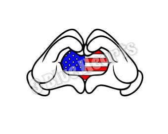 Mickey Hands SVg dxf pdf Studio, American Flag SvG dxf pdf Studio, Mickey Loves America SVG dxf pdf Studio, DIsney svg dxf pdf studio