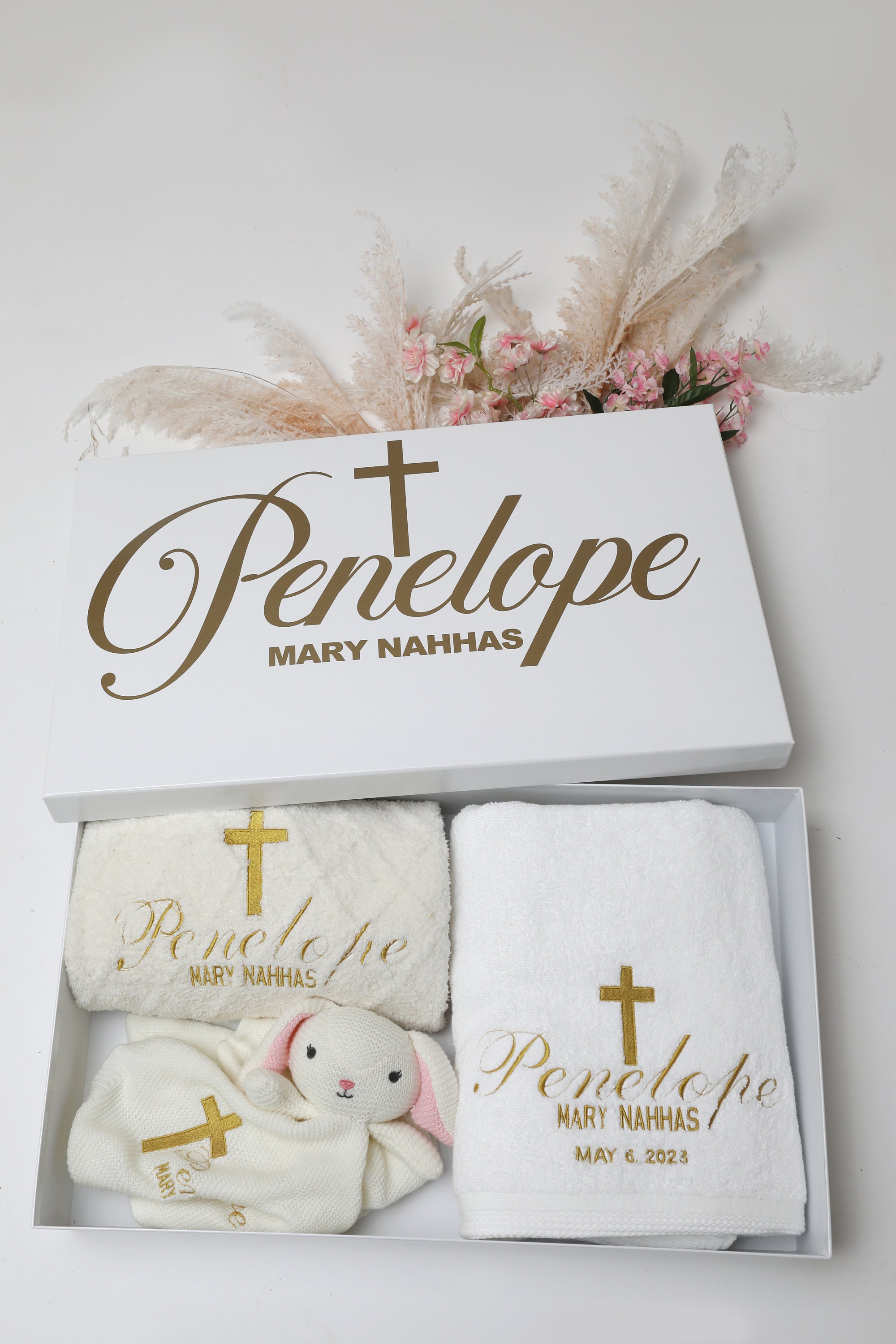 Personalized Christening Towel Baptism Towel Embroidered Etsy