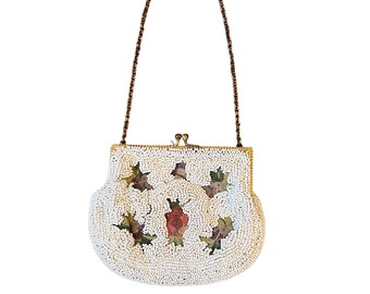 Minibolso de noche antiguo vintage con microcuentas