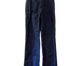 Vintage Dark Wash Blue High-waisted Denim Jeans