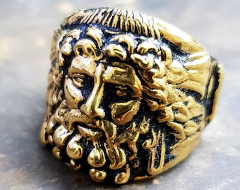 Zeus Ring, Zeus, Zeus Men's Ring,Gold Zeus Rings, Artisan Jewelry, Zeus Silver Ring, Greek Jewelry, Handmade Jewelry
