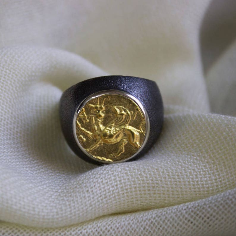 Ancient Men Ring Gold Coin Rings Men Ringwomen Ringsilver Etsy