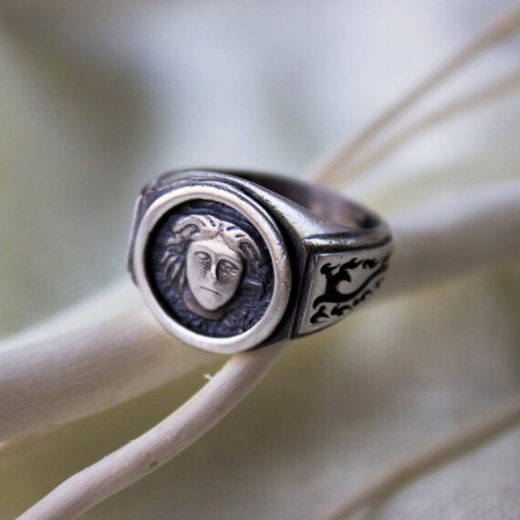 medusa silver ring