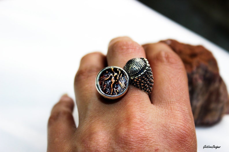Mens coin rings outlet for sale
