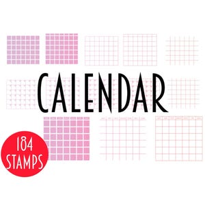 Blank Calendar Stamps for Procreate l Bullet Journals, Diaries and Planners