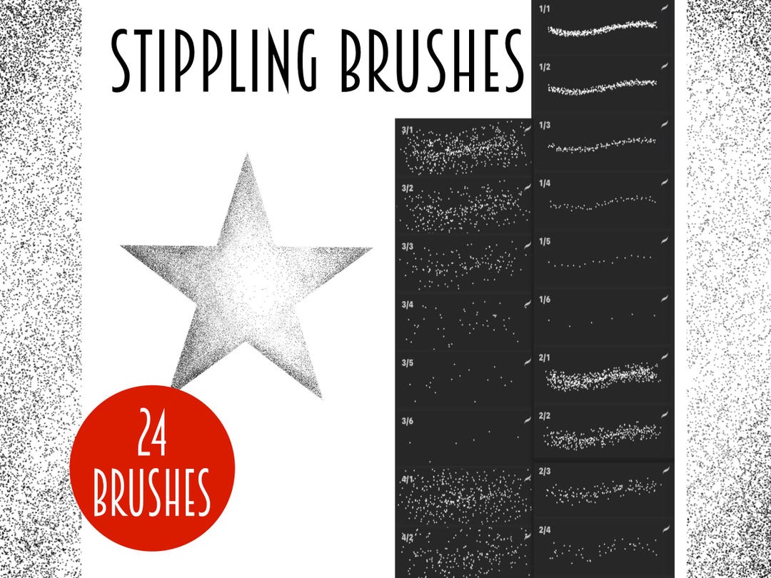 Procreate Brushes L 24 Stippling Brushes for Dot Work, Shading and ...