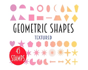 Pinceles para Procreate | 45 sellos con formas geométricas texturizadas
