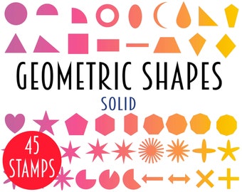 Procreate Solid Shape Stamps l Geometric Shape Brushes for Procreate