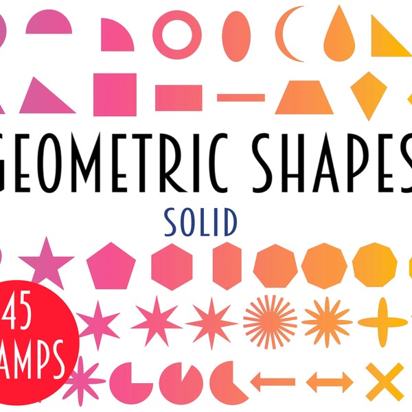 Procreate Solid Shape Stamps l Geometric Shape Brushes for Procreate