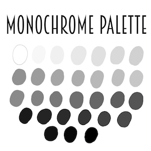 Palette monocromatica per Procreate l Palette in scala di grigi