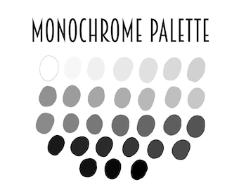 Monochrome Palette for Procreate l Greyscale Palette