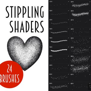 Pennelli per Shader Stippling per Procreate l Dot work, Shading e Tattoo