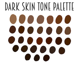 Dark Skin Palette for Procreate l Character Design, Manga and Comics