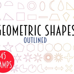 Procreate Outlined Shape Stamps l Geometric Shape Brushes for Procreate