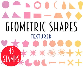 Procreate Textured Shape Stamps l Geometric Shape Brushes for Procreate