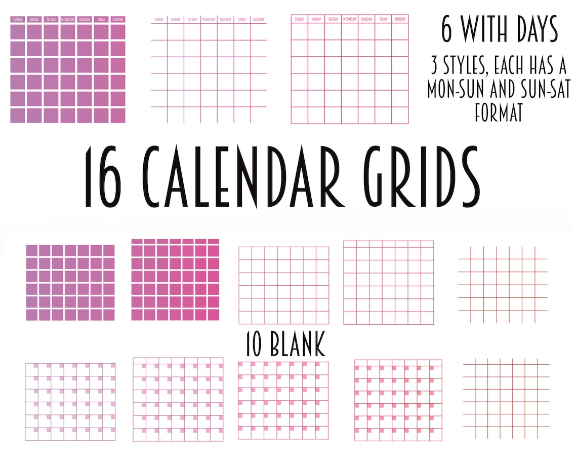 Calendar Template For Procreate