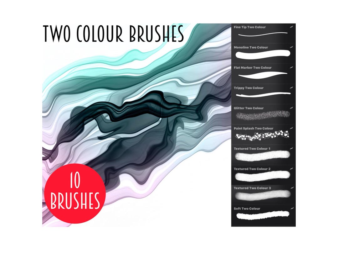 Procreate Brushes L 10 Double Coloured Brushes for Calligraphy ...