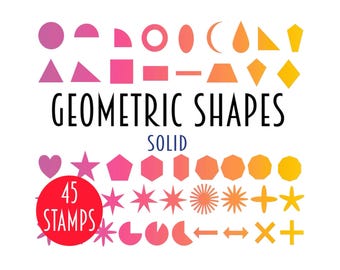 Pinceles para Procreate | 45 sellos de formas geométricas
