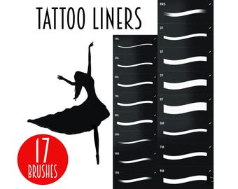 Pennelli Procreate | Pennelli Tattoo Liner per ombreggiatura, schizzi e tatuaggi