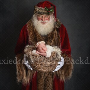 Victorian Santa holding a newborn, Santa holding newborn digital backdrop, Santa digital download, Santa digital newborn prop