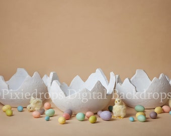 RAZ Chocolate-colored Easter Egg Shells Set of 2... Cracked Easter Eggshells