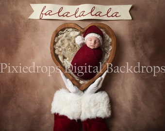 Weihnachtsmann Overlay, Weihnachtsmann Digitaler Hintergrund, Neugeborenen Weihnachtshintergrund, Weihnachtsszene, Weihnachtsmannhände, die Herzschale halten, PSD DATEI