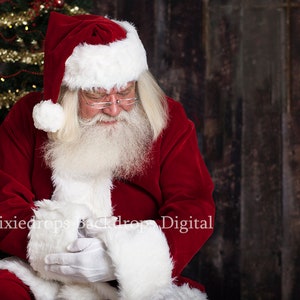 Digital Backdrop - Christmas Santa newborn backdrop, Santa cradles newborn
