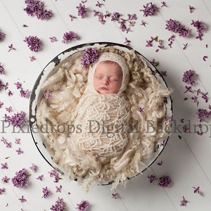 Newborn Digital backdrop, Lilac digital backdrop, Digital backdrop, Spring digital, Top View lilacs, Digital download insert