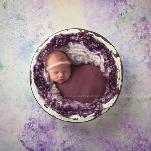 Digital Backdrops/Props  (Newborn Photography Prop. Antique Bowl and Crocheted Prop With Handpainted Floral ) Digital Download 2FILES