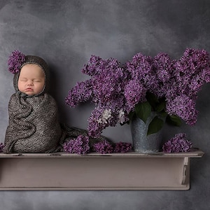 Lilac digital backdrop, Digital backdrop, Spring digital, Newborn Shelf Digital, Liliacs design textured grey, Digital download insert. PSD