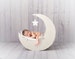 Digital Backdrops/Props (Newborn Moon Prop With Reclaimed Pallet Wood Planks in White Tones) Digital Download 