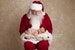 Santa digital backdrop,santa cradles newborn, santa on cream backdrop, christmas scene, santa backdrop, BOKEH overlay included 