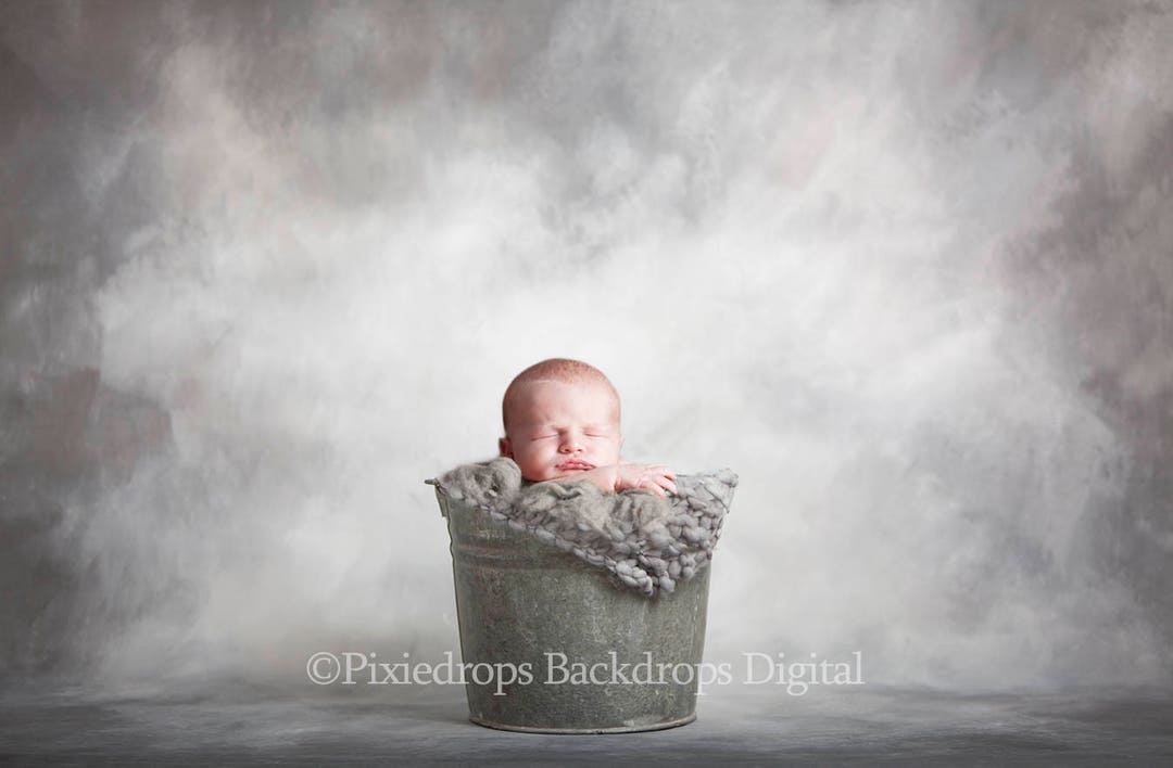 Digital Backdrop Newborn Prop Newborn Digital Prop Bucket On Grey Digital Backdrop Newborn Prop Newborn Digital Prop Bucket On Grey