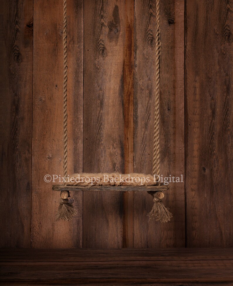 Digital Download Newborn Digital Backdrop , Barn Floor Reclaimed Wood Swing on Warm Wood Backdrop Newborn digital backdrop,