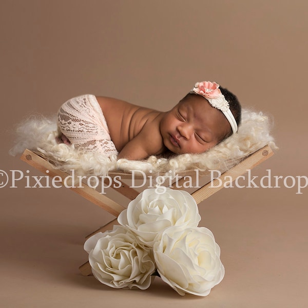 Boho Newborn Digital Backdrop, Newborn digital backdrop (Newborn Hammock cream flowers and Cream Backdrop and Cream furs) Digital Download