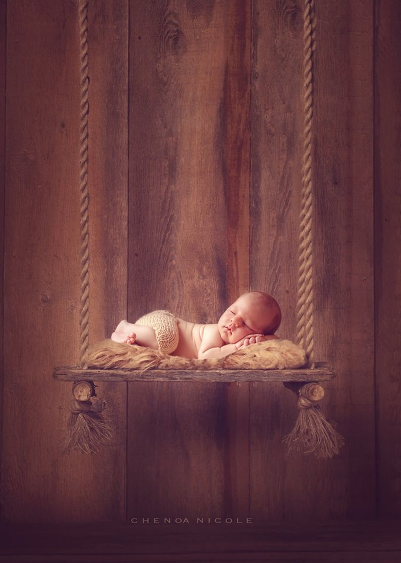 Digital Download Newborn Digital Backdrop , Barn Floor Reclaimed Wood Swing on Warm Wood Backdrop Newborn digital backdrop,