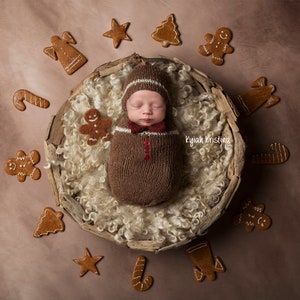 Gingerbread newborn digital backdrop, gingerbread digital prop, christmas newborn digital backdrop, christmas prop.