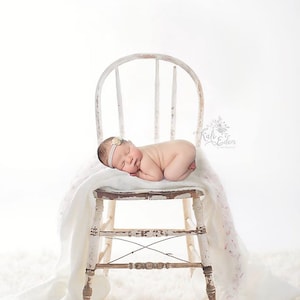 Digital Backdrops/Props (Newborn Photo Prop. Backlit Antique White Chair With White Textures) Digital Download