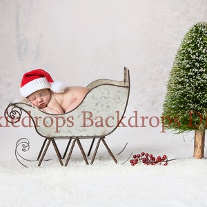 Christmas digital backdrop, snowy sleigh download, christmas scene, christmas newborn digital, Christmas Digital Download