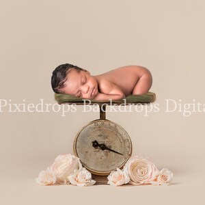 Digital Backdrops/Props (Antique Scale, Newborn Prop on Cream Backdrop) Scale download, digital download