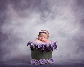 Newborn Backdrop, digital backdrop (Newborn digital prop, Bucket on Grey or Purple Texture) Digital Download 2files