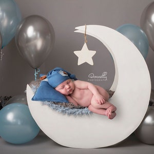 Digital Backdrops And Props. Newborn Moon Prop,Moon prop with balloons, Newborn Backdrop, Digital Download. Grey Texture, Instant Download
