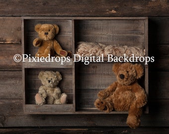 Digital Background With Adorable Teddy Bears Digital - Etsy