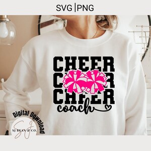 Cheer Coach Svg, Cheerleader Svg, Cheer Svg, Cheer Coach Png, Digital Download, Cheer Shirts Svg Sublimation, Gift for Cheer Coach