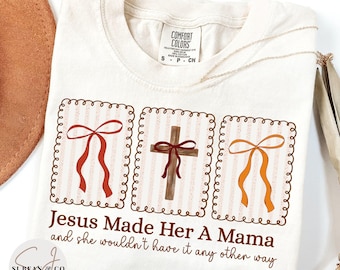 Coqueta Mamá Cristiana Otoño PNG, Jesús La Hizo Mamá PNG, Diseño de Camiseta Boho Otoño Mamá Sublimación, Diseño de Camiseta Cristiana Otoño PNG