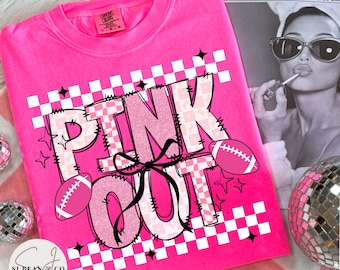 Retro Football Pink Out PNG, Pink Football Shirt Sublimation Design, Football Game Day Png, Breast Cancer Awareness PNG, Digital Download
