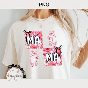 Coquette Floral Dance Mom Png, Pink Floral Grid Dance Mama png, Dance Shirt Sublimation Design, Gift for Mom, Digital Download