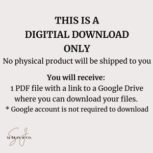 Digital Download PDF File, Instant Access, No Physical Product, Easy Google Drive Link