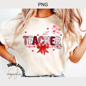Valentine Teacher Png, Coquette Valentine Png, Retro Valentine Png, Valentine Teacher Shirt Png, Teacher Shirt Design, Cute Teacher Png