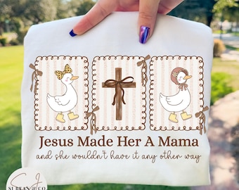 Coqueta Mamá Cristiana PNG, Jesús la hizo mamá PNG, Diseño de sublimación de camisa con estampado de leopardo bohemio, Lindo ganso cristiano PNG